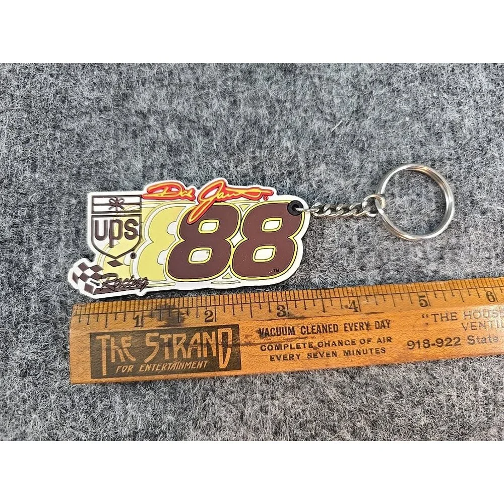 Vintage Keychain UPS Dale Jarrett Racing Rubber NASCAR